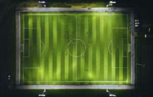 Un campo de futbol visto desde arriba