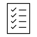 Icono de un documento con una lista de tareas resueltas